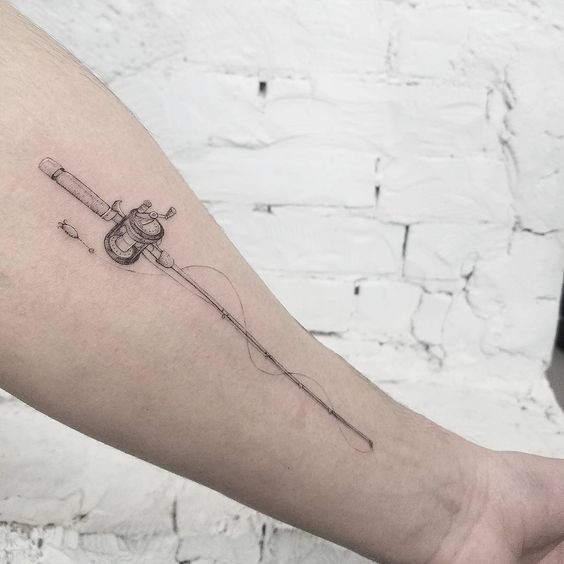 Fishing rod tattoo