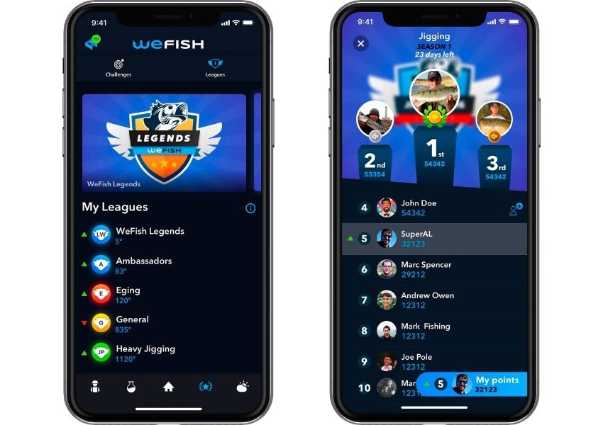 WeFish app fishing leagues